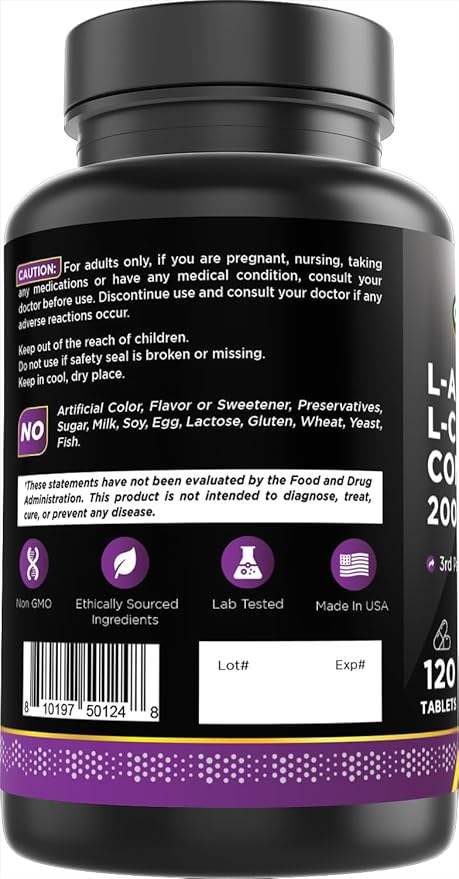 Oxify L-Arginine L-Citrulline Complex – 2000 mg Per Serving, 120 Tablets, Gluten-Free, Non-GMO, Made in USA