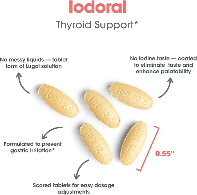 Optimox Iodoral 12.5mg – High Potency Iodine & Potassium Iodide Thyroid Support – 90 Tablets