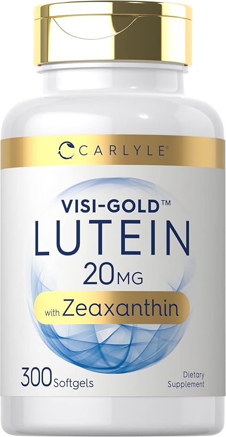 Carlyle Lutein 20mg + Zeaxanthin 1mg – Visi-Gold Marigold Extract – Eye & Macular Health Support – Non-GMO, Gluten-Free – 300 Softgels (Value Size)