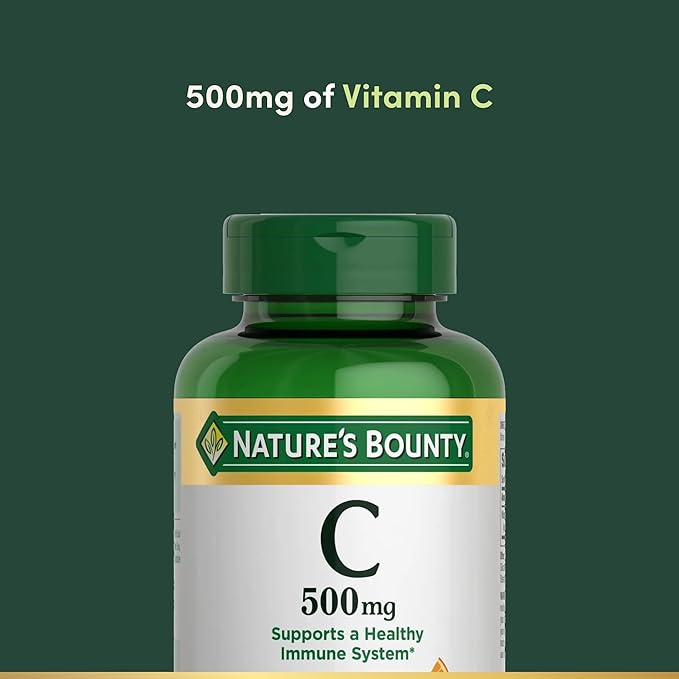 Nature’s Bounty Vitamin C 500mg – Immune & Antioxidant Support – 250 Tablets – Non-GMO, Gluten Free