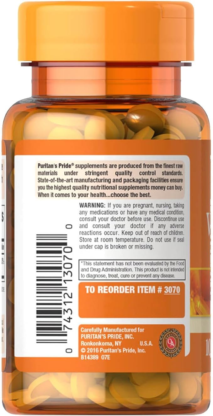 Puritan’s Pride Vitamin K 100mcg – Bone, Joint & Blood Clotting Support – 100 Tablets