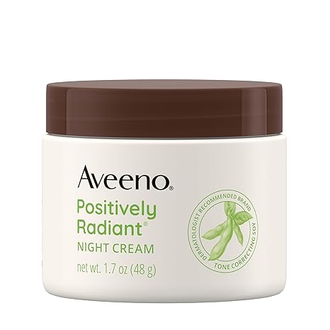 Aveeno Positively Radiant Night Cream – Brightening, Tone Correcting, 1.7oz
