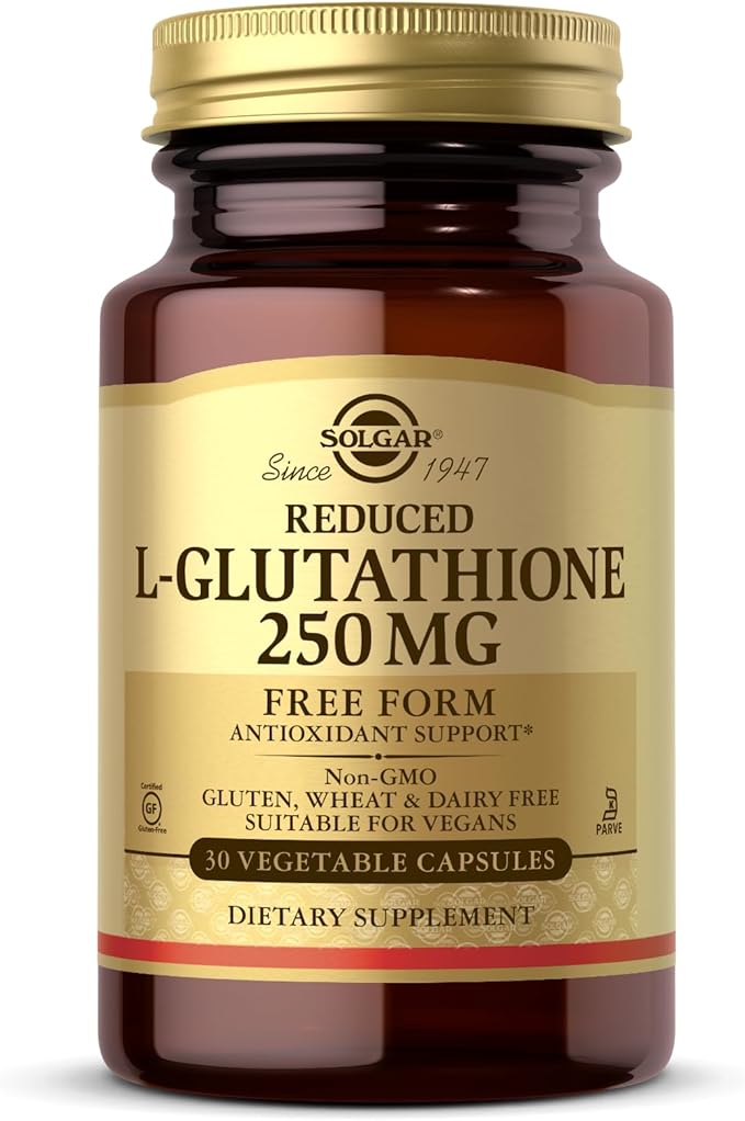 Solgar Reduced L-Glutathione 250mg – Antioxidant for Cellular Health, Liver & Immune Support – Vegan, Non-GMO, Gluten-Free – 30 Capsules