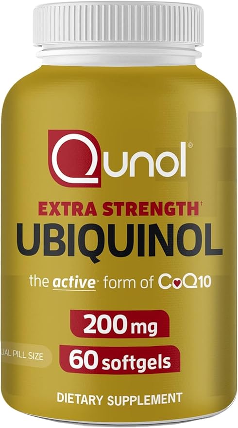 Qunol Ubiquinol CoQ10 200mg – Active Form Antioxidant for Heart, Vascular & Energy Support – High Absorption, Non-GMO, Gluten-Free – 60 Softgels