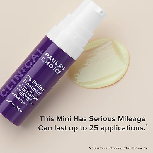 Paula's Choice CLINICAL 1% Retinol Treatment – Peptides, Vitamin C & Licorice – Firming, Anti-Aging, Wrinkle Cream – Fragrance Free – 1 oz