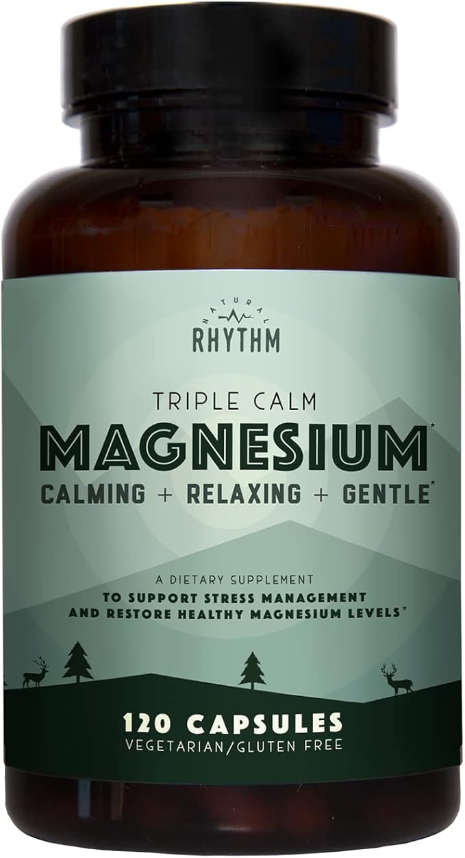 Triple Calm Magnesium 150mg – Glycinate, Malate & Taurate – Calming Sleep & Relaxation Support – 120 Capsules
