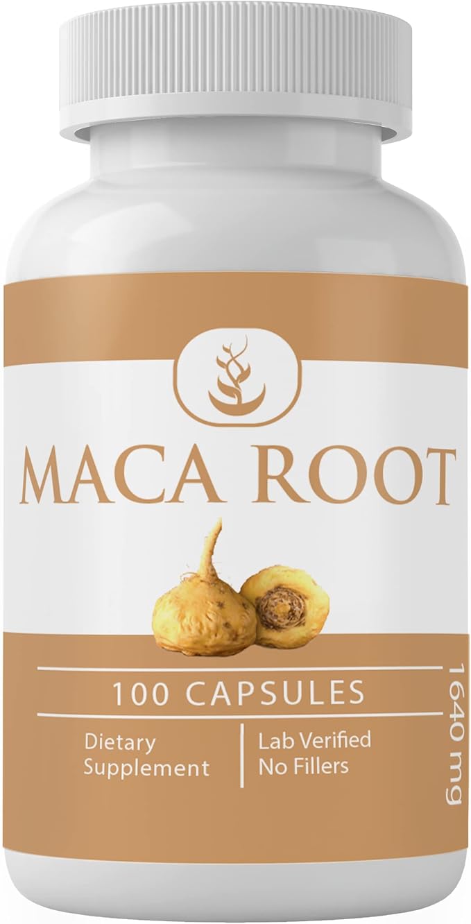 Pure Original Ingredients Maca Root – Lab Verified Peruvian Maca Supplement – No Additives or Fillers – Energy, Mood & Hormonal Balance – 100 Capsules