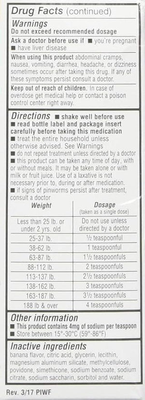 REESE'S Pinworm Medicine Liquid – Full Prescription Strength Pyrantel Pamoate, Fast Single-Dose Treatment for Entire Family, 2 oz