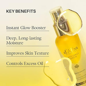 d’alba Piedmont White Truffle First Spray Serum, Vegan Glow Mist, Lightweight Non-Comedogenic Face Moisturizer, Korean Skincare, 100ml