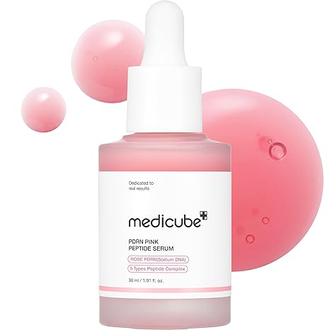 medicube PDRN Pink Peptide Glow Serum, Vegan Hydrating Firming Niacinamide Moisturizing Serum for Uneven Skin Tone, 30ml