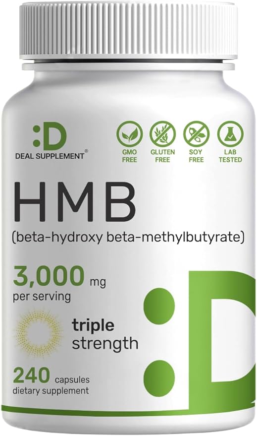 Ultra Strength HMB Supplements – 3,000mg Per Serving, 240 Capsules, Third Party Tested
