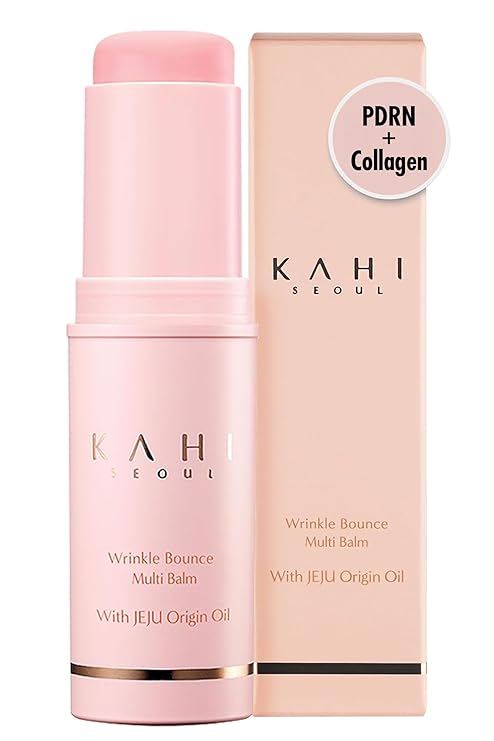 KAHI Wrinkle Bounce Multi Balm Stick, PDRN Collagen, Korean All-in-One Hydrating Lip Eye Neck Face Balm