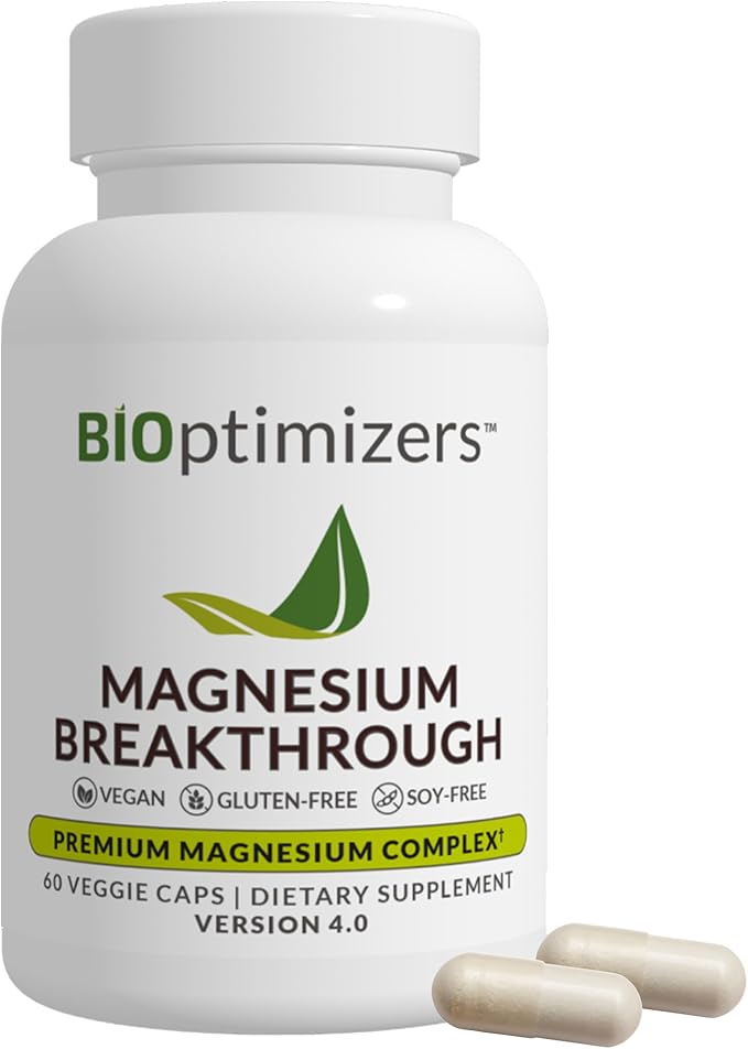 BIOptimizers Magnesium Breakthrough 4.0 – 7 Forms for Sleep, Stress & Cognitive Support – 60 Vegan Capsules