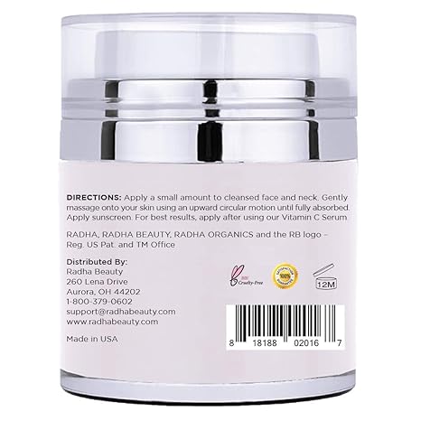 Radha Beauty Moisturizing Miracle Retinol Cream – 2.5% Retinol, Hyaluronic Acid, Vitamin E, Green Tea, Day & Night Anti-Aging Moisturizer, 1.7 oz