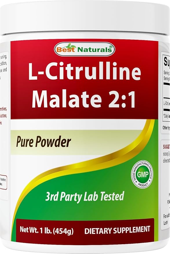 Best Naturals L-Citrulline Malate 2:1 Powder – 1 lb, High-Potency Workout Supplement