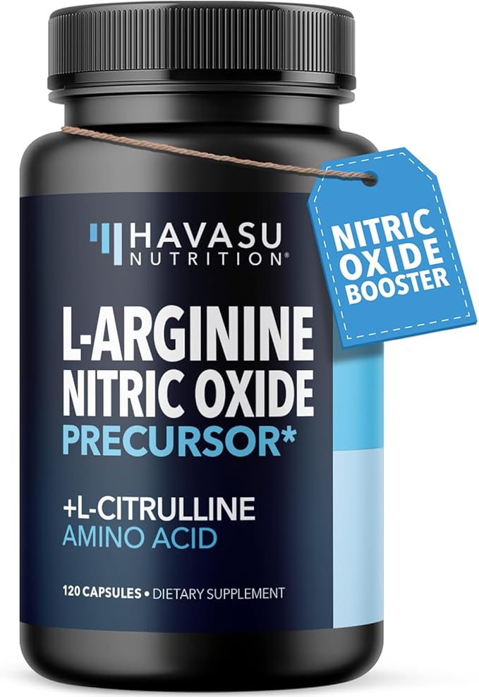 L-Arginine + L-Citrulline Capsules – Nitric Oxide Booster for Performance & Endurance – 120 Vegan Capsules – Non-GMO, Gluten-Free – 2-Month Supply