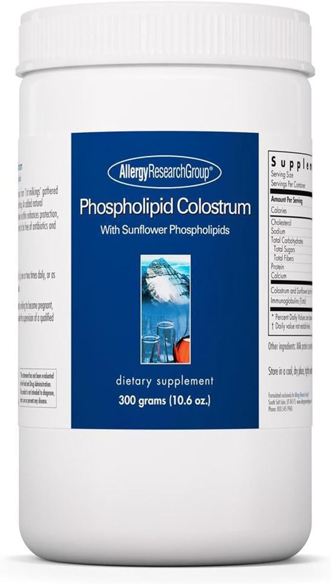 Allergy Research Group Phospholipid Colostrum Powder – First Milking Bovine Colostrum with Sunflower Phospholipids – Gut & Immune Support – 60-Day Supply
