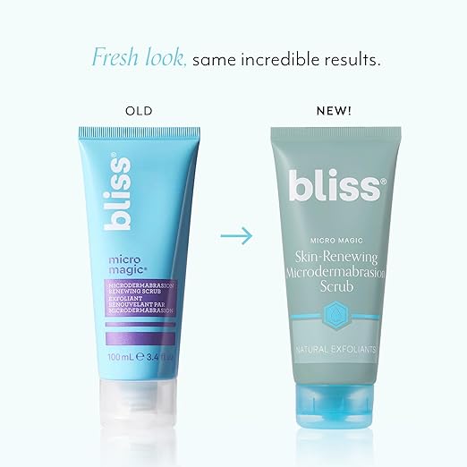 Bliss Micro Magic Microdermabrasion Scrub – Volcanic Pumice & Kaolin Clay, Spa-Quality Exfoliating Face Scrub for Smoother, Brighter Skin, 3.4 fl oz