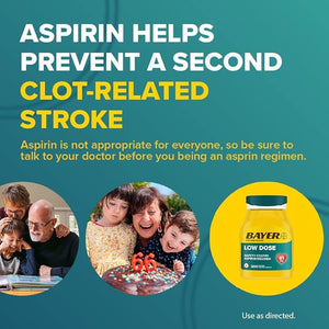 Bayer Aspirin Low Dose 81 mg – 300 Enteric Coated Tablets – Heart Health Support & Minor Pain Relief