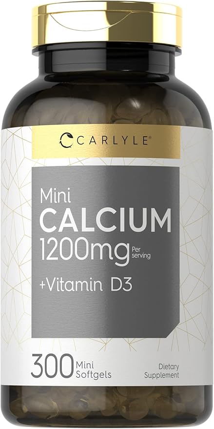 Carlyle Calcium 1200mg with Vitamin D3 – Easy-to-Swallow Bone Health Support – 300 Softgels