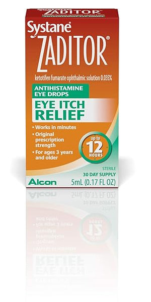 aditor Antihistamine Eye Drops – 5 mL – 12-Hour Itchy Eye Relief – Original Prescription Strength