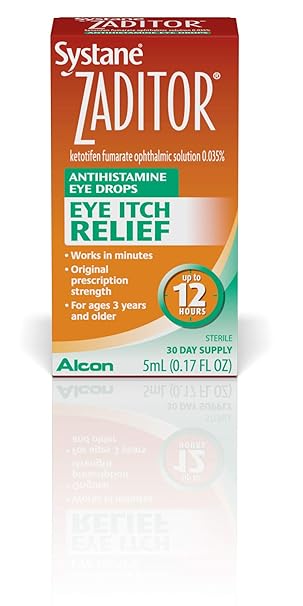 aditor Antihistamine Eye Drops – 5 mL – 12-Hour Itchy Eye Relief – Original Prescription Strength