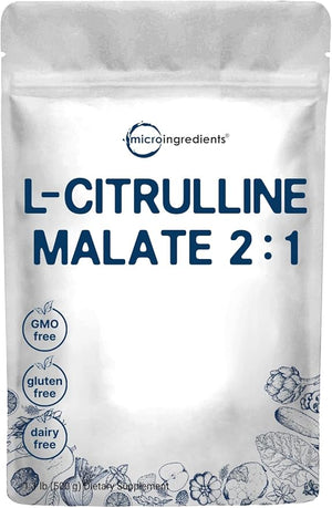 Pure L Citrulline Malate 2:1 Powder – 500 Grams, Filler-Free, Vegan, Unflavored
