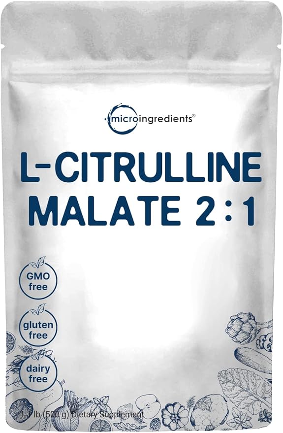Pure L Citrulline Malate 2:1 Powder – 500 Grams, Filler-Free, Vegan, Unflavored