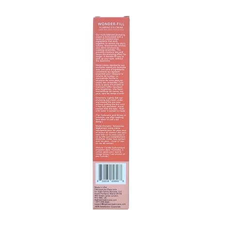 Eight Saints Wonder-fill Plumping Eye Cream – Natural & Organic, Anti-Aging, Under Eye Bags, Fine Lines, Peptides, 0.5 oz