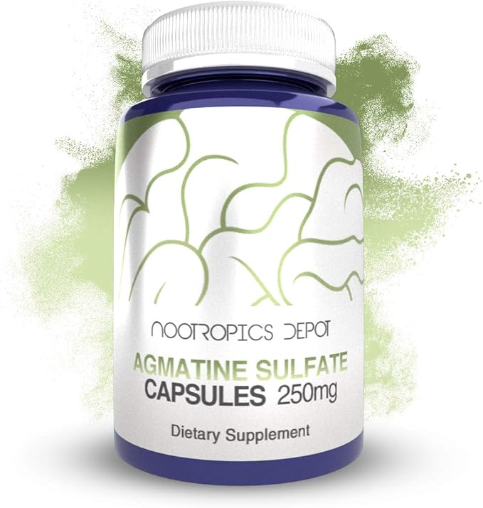Nootropics Depot Agmatine Sulfate Capsules – 250mg, 120 Count, Nitric Oxide Booster & Energy Supplement