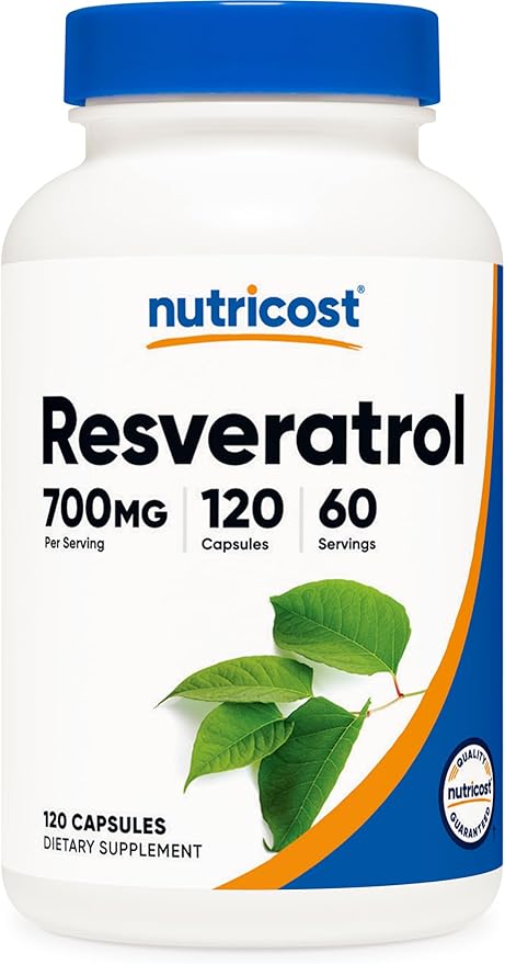 Nutricost Resveratrol 700mg – 50% Trans-Resveratrol – Antioxidant for Heart, Brain & Healthy Aging – Vegan, Non-GMO, Gluten-Free – 120 Capsules