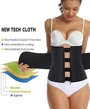 HOPLYNN Neoprene Sweat Waist Trainer Corset, Trimmer Shaper Belt for Women, Double Velcro, Tummy Control
