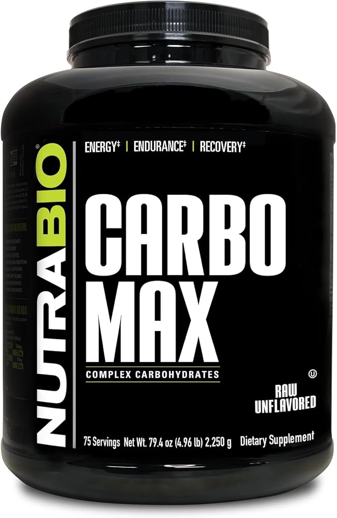 NutraBio CarboMax Maltodextrin Powder – Unflavored, 5 Pounds, 75 Servings, Sustained Energy & Muscle Gain