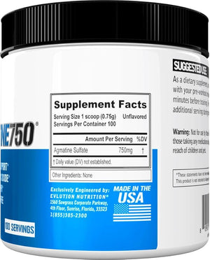 Evlution Agmatine Sulfate Nitric Oxide Powder – High Strength, Unflavored, Muscle Growth & Recovery Supplement