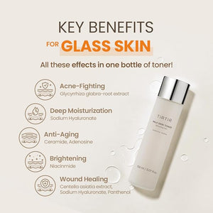 TIRTIR Milk Skin Rice Toner, Deep Hydrating Vegan Korean Toner with Niacinamide, Ceramide, Brightening, 150ml