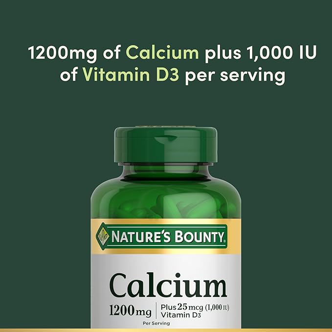Nature’s Bounty Calcium 1200mg with Vitamin D3 – Bone Health & Absorption – 120 Softgels