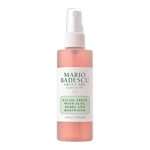 Mario Badescu Facial Spray with Aloe, Herbs & Rose Water – Hydrating Face Mist for All Skin Types, Soothing, Vegan, 4 oz
