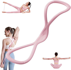 Figure 8 Resistance Band, 25 lbs Exercise Band for Women Men, Arm Back Glute Yoga Pulling Rope