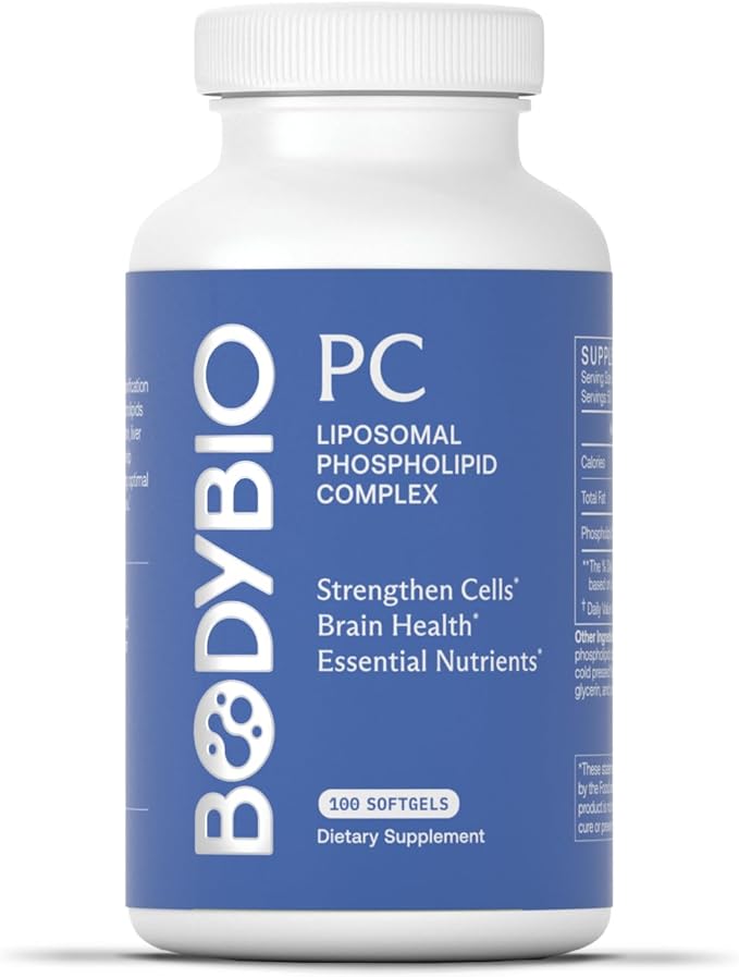 BodyBio PC – 100% Pure Phosphatidylcholine Complex – Brain Health, Focus, Cellular Repair & Detox – Cognitive Support for Mental Clarity & Healthy Aging