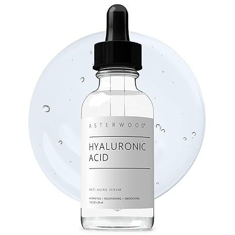 Asterwood Hyaluronic Acid Serum – Plumping, Anti-Aging, Hydrating, Fragrance-Free – 1 fl oz
