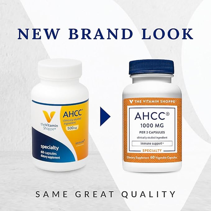 The Vitamin Shoppe AHCC 500mg – Immune & NK Cell Support – 60 Vegan Capsules