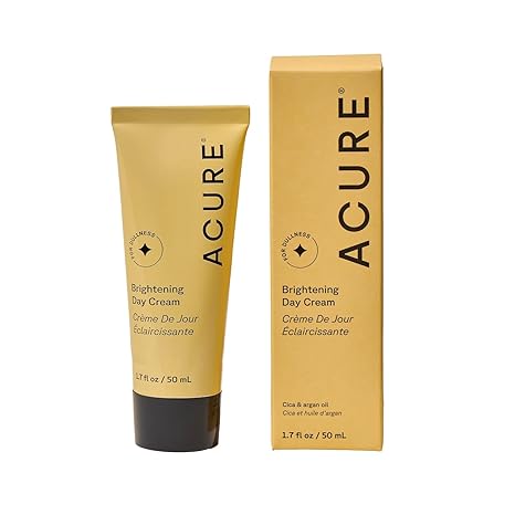 Acure Brightening Day Cream – Radiant Skin Moisturizer with Cica & Argan Oil, Vegan, Lightweight, 1.7 oz