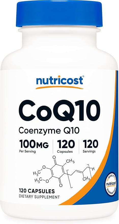 Nutricost CoQ10 100mg – High Absorption Heart & Energy Support – Non-GMO, Gluten-Free – 120 Vegetarian Capsules