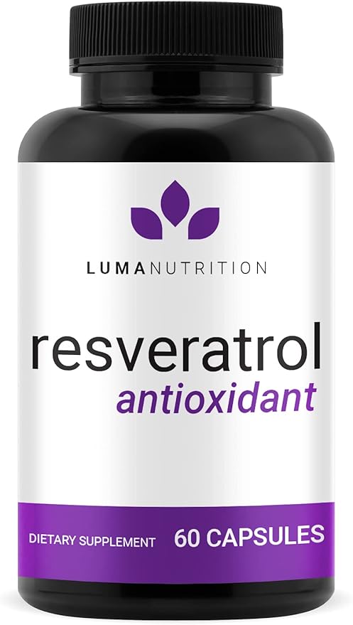 Luma Nutrition Resveratrol 600mg – 98% Trans-Resveratrol from Polygonum Root – Antioxidant & Anti-Aging Support – Vegan, Gluten-Free, Made in USA – 60 Capsules