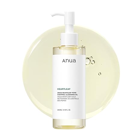 Anua Heartleaf Pore Control Cleansing Oil, Korean Oil Cleanser for Face, Makeup, Blackheads, Sensitive Skin, 200ml