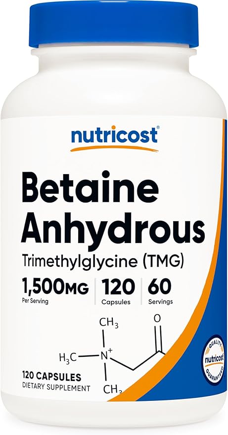 Nutricost Betaine Anhydrous Capsules – 1500mg Per Serving, 120 Capsules, Gluten-Free, Non-GMO