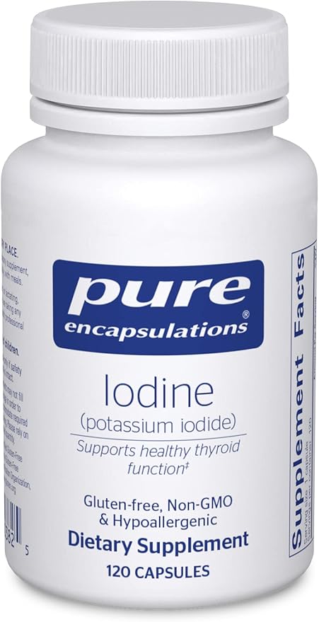 Pure Encapsulations Iodine – Potassium Iodide Thyroid & Metabolism Support – 120 Vegan Capsules