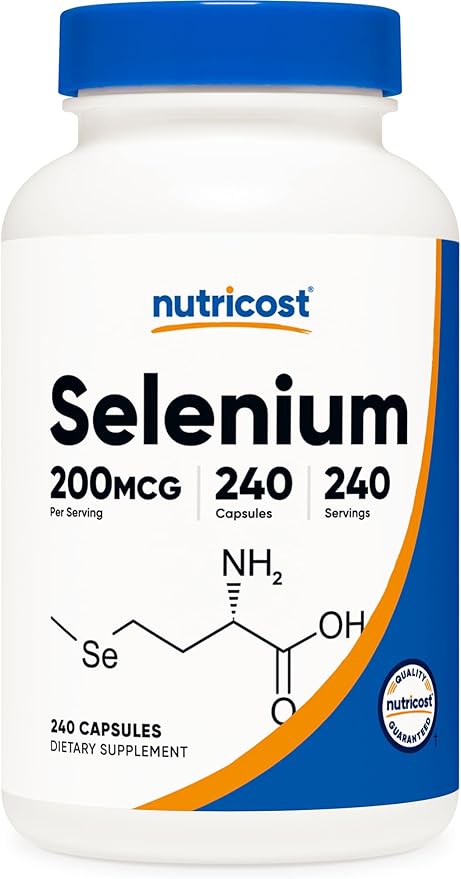 Nutricost Selenium 200mcg – L-Selenomethionine Antioxidant & Immune Support – 240 Vegetarian Capsules