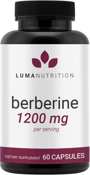 Luma Nutrition Berberine HCL 1200mg – High Potency Blood Sugar & Heart Support – Vegan, Non-GMO, Gluten-Free – 60 Capsules