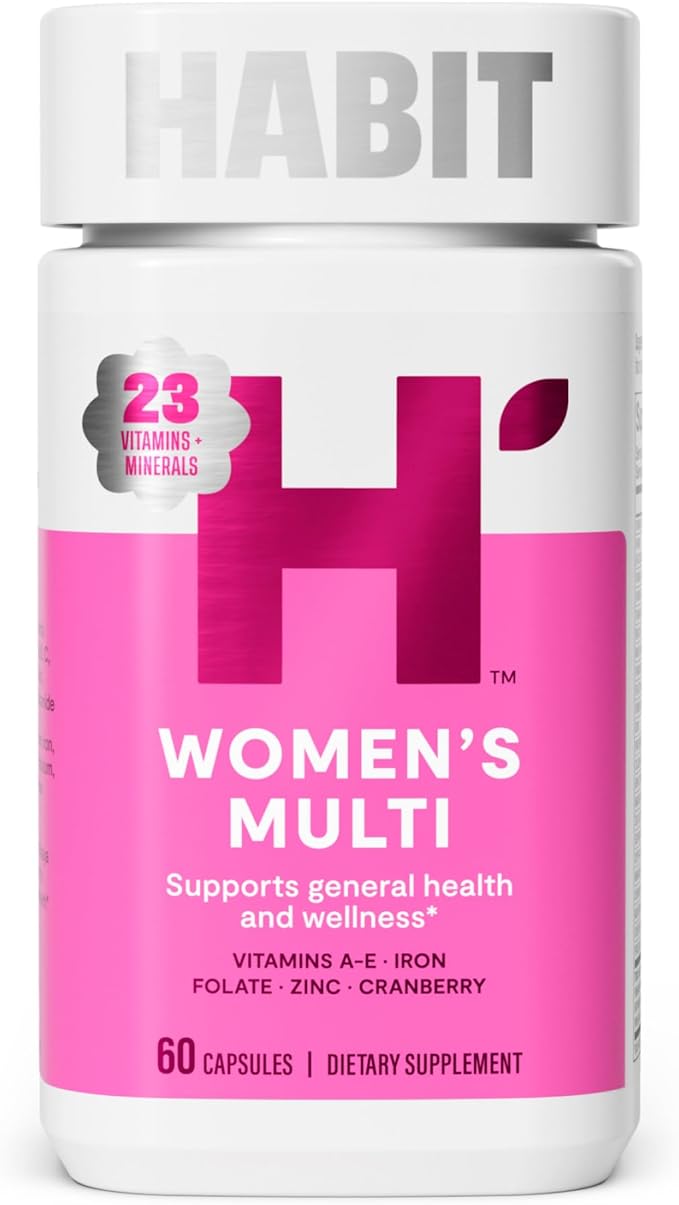 HABIT Women’s Multivitamin – 23 Essential Vitamins & Minerals, Fruit Extract Blend, Non-GMO, Gluten-Free – 60 Capsules